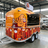 Remolque de Comida para Hot Dogs Totalmente Equipado, Remolque de Venta de Corn Dogs, Remolque de Cocina Móvil de Comida Rápida para Venta Ambulante