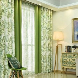 De calidad superior de la hoja impreso cortinas para la habitación con cortinas - Product Image 2