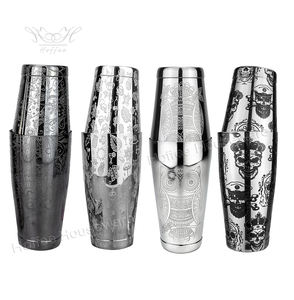 Dragon Loong gravé personnalisé 18oz/28oz barman Cocktail secouant l'outil étain sur l'étain boîtes pondérées en acier inoxydable Boston <span class=keywords><strong>Shaker</strong></span> - Product Image 6