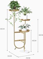 Support de présentation de plantes de jardin sur pied, 3 niveaux, en fer forgé robuste, écologique, avec revêtement en poudre, style américain moderne, pour pots de fleurs