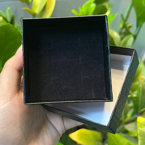 Black Paper Jewelry <b>Box</b> Square <b>Gift</b> Packaging Corrugated Board Necklace Ring Bracelet <b>Earring</b> Display Case - Product Image 1