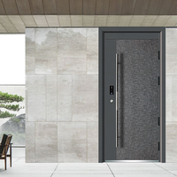 Porte coupe-feu de sécurité en acier de style européen moderne pour la maison entrée principale extérieure conception de portail en acier inoxydable avec serrure intelligente