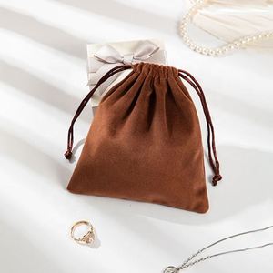 Bolsas de Terciopelo Personalizadas al por Mayor para Regalos de Boda, Bolsitas de Joyería Elegantes de Color Negro - Product Image 6