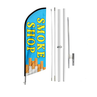 Drapeau publicitaire extérieur personnalisé en polyester 100% par sublimation, différentes tailles, forme goutte d'eau, plume, pour commerce et magasin de tabac, en promotion