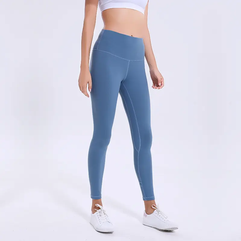 Calça de náilon de 4 vias 87%, leggings femininas de spandex com base em nylon 13%, para treino, fitness, cintura alta, yoga, academia