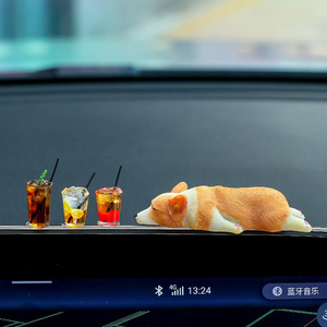 Ruijie - Adorno para Coche con Figura de Corgi Acostado, Figura de Resina de Dibujos Animados, Decoración de Interiores - Product Image 5