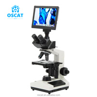 OSCAT Veterinary Trinocular Biological Microscope 5 Million HD Imaging Reusable Dog Compatible Adjustable Focus 1-Year Warranty