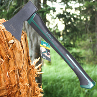 Hache de survie en acier au carbone forgé, hache tactique à tête de piolet, outil de chasse en plein air avec manche en acier pour le camping et le bushcraft