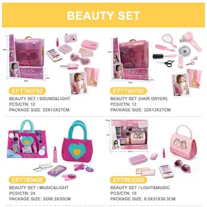 EPT Fashion Girl Toy Princess Play Make Up Beauty Makeup Kit Box Pink Kid Party Children Girls Pretend Cosmetics Table For Kids