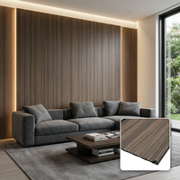 Panel de Revestimiento de Pared Decorativo Interior Moderno de WPC, Resistente al Fuego y al Agua, Diseño de Listones Huecos, Fácil Instalación para Vestíbulos de Hoteles y Villas