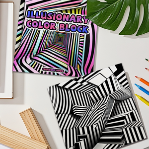 Illusionäres Farbblock-Zeichen buch Trippy Geometric Art Drawing Book Kreatives optisches Illusions-Zeichen buch für Erwachsene - Product Image 4