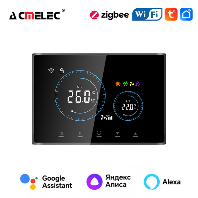 Smart Wireless Fan Coil Thermostat HVAC WiFi Digital Room Thermostat Modbus Controller for Fan Coil Unit