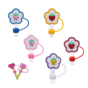 Tái Sử Dụng Rơm Topper 10Mm Nhà Máy Bán Buôn Giá Rẻ Giá Dùng Một Lần Dễ Thương Thiết Kế 8Mm Silicone Ống Hút Mũ Thanh Phụ Kiện - Product Image 2