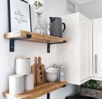Étagère à vin flottante en bois massif de haute qualité décor de ferme industrielle rustique fer plat L supports pour panneaux muraux artisanat en bois