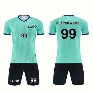 Customize 2026 Soccer Wears Set Football Uniforms T-Shirts Breathable Quick Dry Plus Size High Quality Heat-Transfer <b>Green</b> - Product Image 1