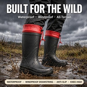 Bottes <span class=keywords><strong>de</strong></span> pluie en EVA avec col à cordon réglable, antidérapantes, imperméables, légères, pour l'agriculture, la <span class=keywords><strong>chasse</strong></span>, les activités <span class=keywords><strong>de</strong></span> plein air - Product Image 5