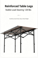 Table de camping pliable à hauteur réglable, bureau portable d'extérieur, réglage de la hauteur à plusieurs niveaux, plateau imperméable