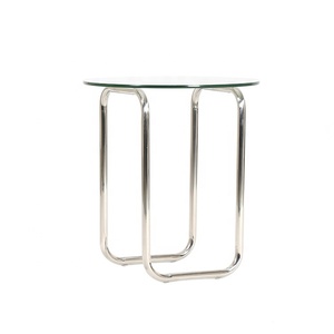 Bán Buôn Giá Rẻ Giá Chất Lượng Cao Thép Không Gỉ Tempered Glass Vòng Bàn Cà Phê Phòng Khách Bên Bảng - Product Image 3