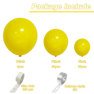 Wholesale Latex <strong>Balloon</strong> Set Birthday Party Decorations Theme Set Solid Yellow Color <strong>Balloon</strong> Arch Kit Happy Birthday <strong>Balloon</strong> Set - Product Image 3