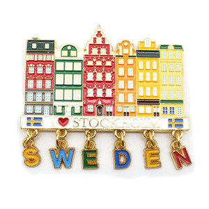 Aimant de réfrigérateur souvenir, architecture de la vieille ville, maison de <span class=keywords><strong>Stockholm</strong></span>, <span class=keywords><strong>Suède</strong></span> - Product Image 1