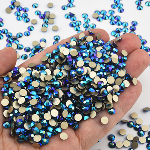 BOBOHOO 베스트셀러 블루쉬 AB 컬러 플랫 백 라인스톤 16면 컷팅 논핫픽스 유리 라인스톤 드레스 청바지용 - Product Image 4