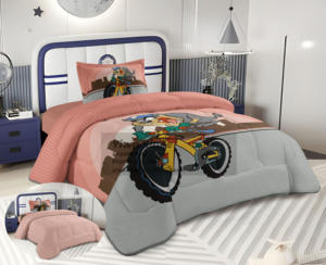 Personalized Kids Bedcover 3Pcs Twin Size <strong>Quilt</strong> Set Cartoon Printed Reversible Zipper Closure - Product Image 6