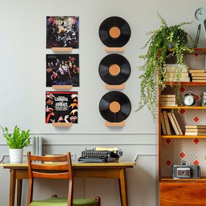 Étagère murale en bois de chêne sur mesure pour disques vinyles, support de présentation pour albums, support pour LP, CD, livres, rangement d'art, décoration intérieure - Product Image 3