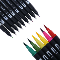 72 Feutres de Coloriage Double Pointe pour Livres à Colorier Adultes Enfants Calligraphie Stylos Pinceaux Aquarelle