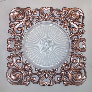 Clear PP Eco-Friendly 13-Inch <strong>Square</strong> Charger <strong>Plates</strong> Decorative Europe Style Service Tray for Table <strong>Setting</strong> - Product Image 3