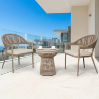 Ensemble de table de bistrot d'extérieur 3 pièces Foshan, chaise en corde pour jardin, mobilier de balcon