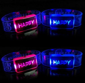 Pulsera Flash LED personalizada que brilla en la noche <span class=keywords><strong>de</strong></span> <span class=keywords><strong>Año</strong></span> Nuevo, banda para la muñeca, suministros para conciertos, Bar y fiesta - Product Image 6