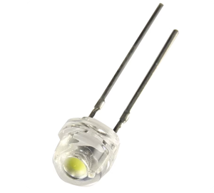 Diode électroluminescente LED F5mm à insertion directe, type 'Straw Hat', pour éclairage de grande surface, couleurs : Rouge, Blanc, Jaune, Bleu, Vert, Violet - Product Image 1