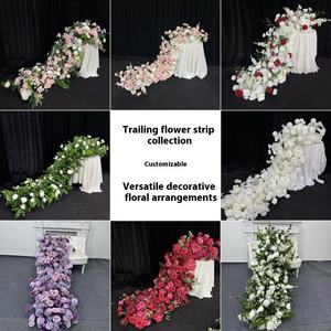 Simulation Long Table Flower Trailing Waterfall Floriculture Table Set Hotel Dining Table Photo Photography Set Wreaths <strong>Swags</strong> - Product Image 3
