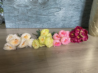 Bouquet de pivoines rose foncé à 7 têtes, fleurs en soie, centre de table 48 cm, style européen, décoration de Noël et de mariage pour la maison et le bureau - Vente chaude