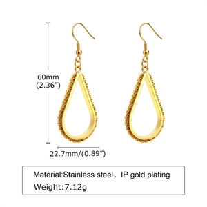 ต่างหูแฟชั่นทรงหยดน้ำ วัสดุสแตนเลสอย่างดี สำหรับผู้หญิง - Product Image 6