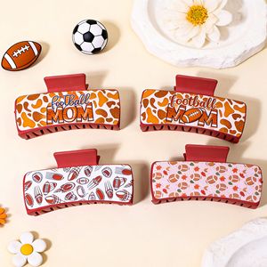 Pinza de Pelo Rectangular con Estampado de Leopardo, Diseño de Mamá Deportiva de Fútbol Americano, Accesorios para el Cabello con Temática Deportiva - Product Image 2