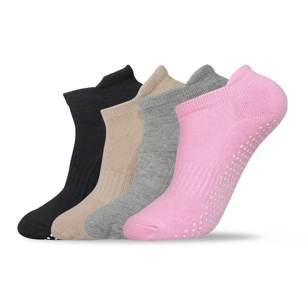 Non-Slip Grips Men Women Yoga socks Colorful Cotton Anti Slip Silicone Gym Pilates Ballet Sport Dance Low Cut Socks