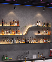 Porte-bouteilles mural moderne en fer forgé écologique à hauteur réglable pour le stockage du vin rouge