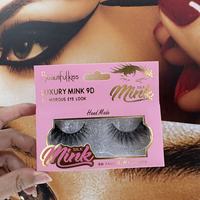 Faux cils en vison synthétique 3D faits à la main en gros, bande complète, cheveux synthétiques, bande en coton noir, longueur naturelle, marque privée