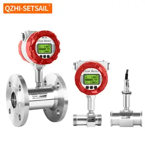 OEM Liquid Turbine Flow Meter Water Flow Sensor Transmitter Digital Display Pulse 4-20mA Output Flowmeter SS304 Stainless Steel