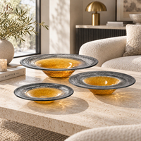 Plateau à fruits élégant en verre Jossin avec design en verre artistique ambré pour le service du chocolat, décoration nordique pour la maison et la décoration d'hôtel