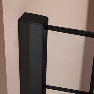Verre fixe noir avec <span class=keywords><strong>barre</strong></span> <span class=keywords><strong>de</strong></span> support en acier inoxydable, écran <span class=keywords><strong>de</strong></span> <span class=keywords><strong>douche</strong></span> sur mesure, porte <span class=keywords><strong>de</strong></span> <span class=keywords><strong>douche</strong></span> - Product Image 4