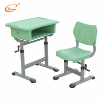 Bureaux et chaises d'école réglables en plastique ABS moderne avec tiroir pour une utilisation en classe, mobilier d'étude personnalisé
