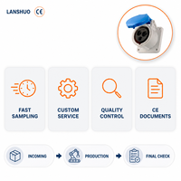 Prises d'alimentation industrielles WEIPU du fabricant chinois, 3P/4P/5P, prise CEE, 230V, courant nominal 32A, contacts en cuivre, IP44, boîtier en PC