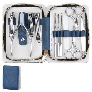 Sang Trọng Móng Chân Thiết Lập <span class=keywords><strong>11</strong></span> Trong <span class=keywords><strong>1</strong></span> Du Lịch Làm Móng Tay Thiết Người Đàn Ông Móng Tay Chải Chuốt Kit Với Túi Da - Product Image 1