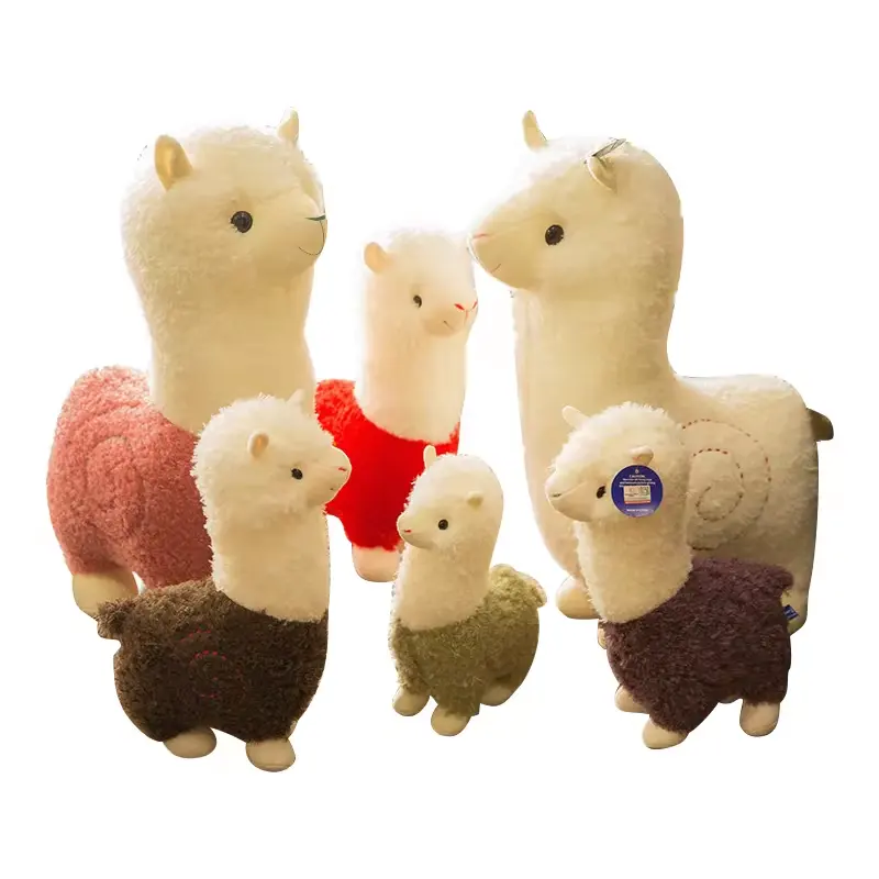 Boneka alpaka lucu kustom terbaru mainan boneka Llama domba banyak warna boneka binatang empuk Alpaca