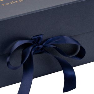 Blue Foldable Magnetic Rigid Box <strong>Father</strong> <strong>Day</strong> <strong>Gift</strong> Packaging Box With Ribbon - Product Image 3
