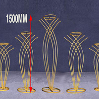Support de fleurs en fer doré brillant électrolytique de haute qualité, moderne, pour chemin de mariage, 150 cm, ornement de table sirène, galerie d'art