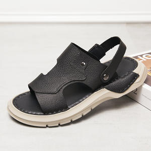2026 New Arrival Hand Stitched <b>Velcro</b> Genuine Leather Closed Toe Sandals Cool Durable Middle Aged Elderly <b>Men</b> <b>Shoes</b> - Product Image 1