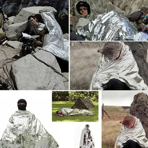 <span class=keywords><strong>Manta</strong></span> de Emergencia Impermeable y Ligera para Camping, <span class=keywords><strong>Manta</strong></span> de Rescate Térmica de Emergencia, Poncho Térmico - Product Image 6